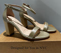 Antonia Saint Tina Party Block Heel Gold Metallic, Size 11