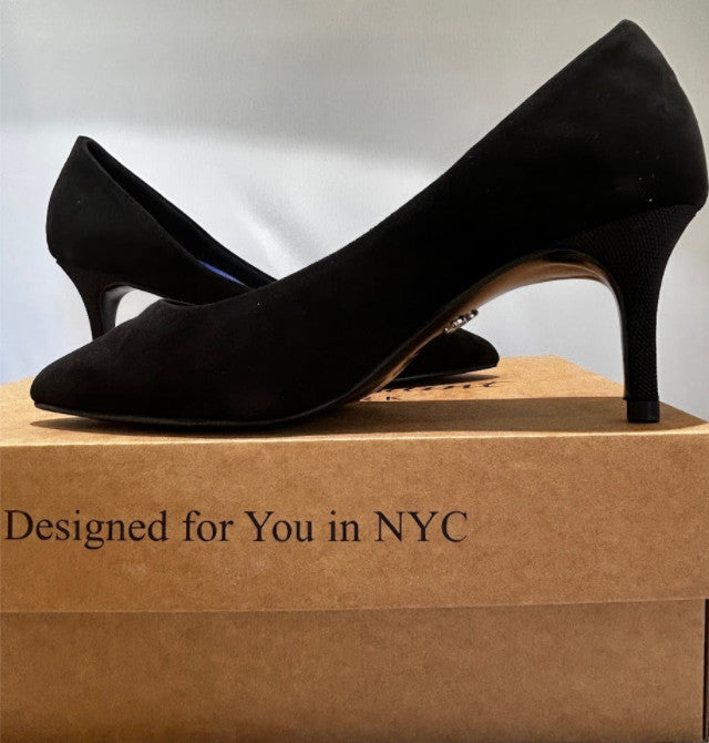 Antonia Saint NY Vicki Heels 60MM Black Ultra Suede Pumps Size 11