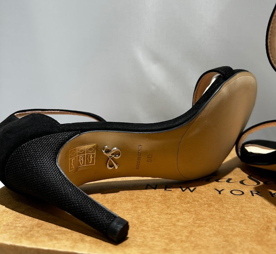 Antonia Saint NY Tina Party Stiletto Black Ultra Suede, Size 10