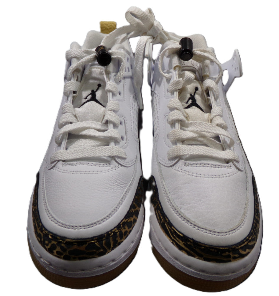 Nike Boy's Jordan Spizike Low (white, black, metallic gold) Size 5.5