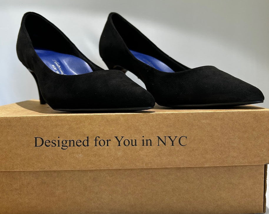 Antonia Saint NY Vicki Heels 40MM Black Ultra Suede Pointed Toe Pumps Size 11